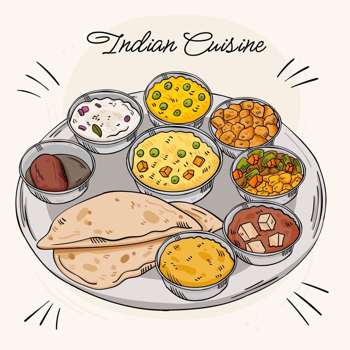 Traditional Indian cuisine thali with healthy balanced meal options for children - pediatric nutrition counseling in Robbinsville Hamilton Princeton NJ